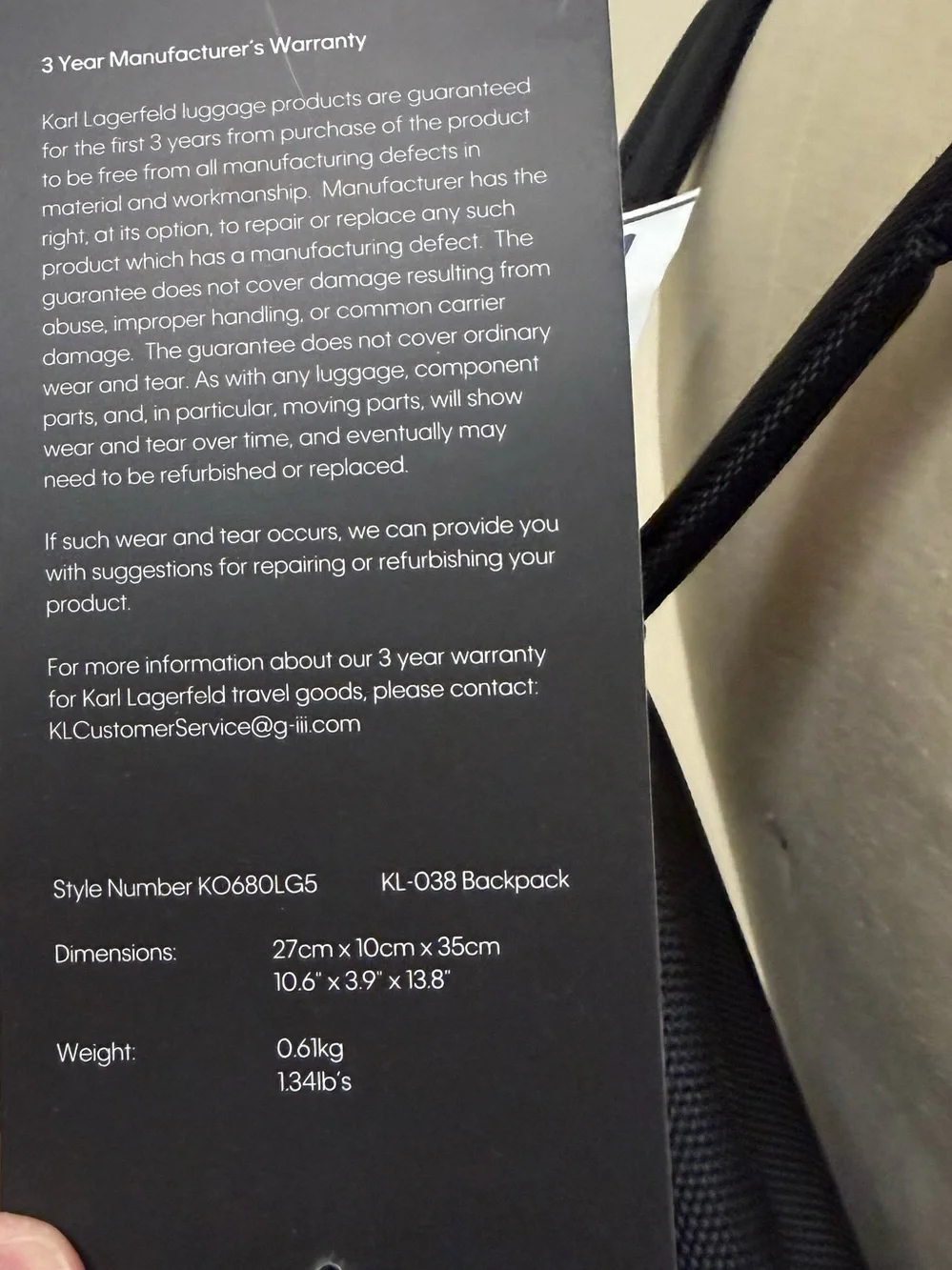 Karl Lagerfeld Travel Black Mini Backpack with Graphic “peekaboo” Lets go,  NWT